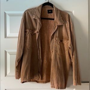 URBAN OUTFITTERS LIGHT ACID WASH CORDUROY SHIRT